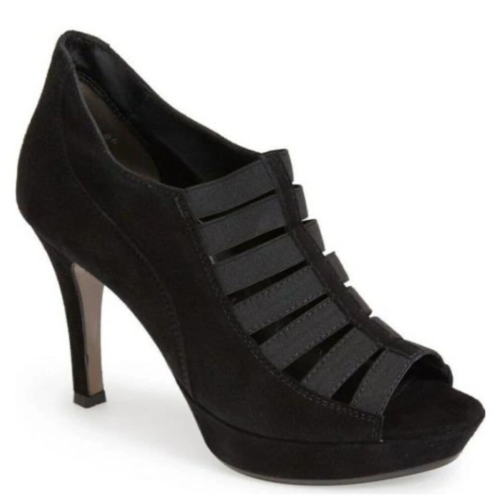 PAUL GREEN Cher Sandal Caged Elastic Strap Open Toe Black Platform 7 UK …